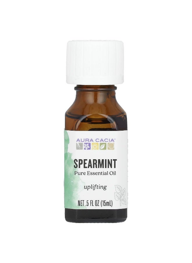 Aura Cacia أورا كاسيا، زيت أساسي نقي، نعناع، 0.5 أونصة (15 مل) - Image 1