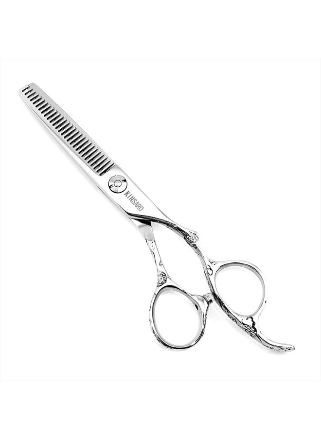 KINSARO Hair Thinning Shears 5.5 Inch Hair Thinning Scissors for Women Professional Barber Scissors 440C Hair Scissors Barber Shears 28 Teeth Rose handle KINSARO - Image 1