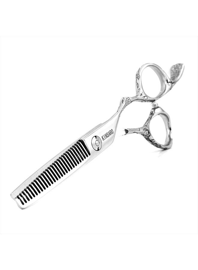 KINSARO Hair Thinning Shears 5.5 Inch Hair Thinning Scissors for Women Professional Barber Scissors 440C Hair Scissors Barber Shears 28 Teeth Rose handle KINSARO - Image 2