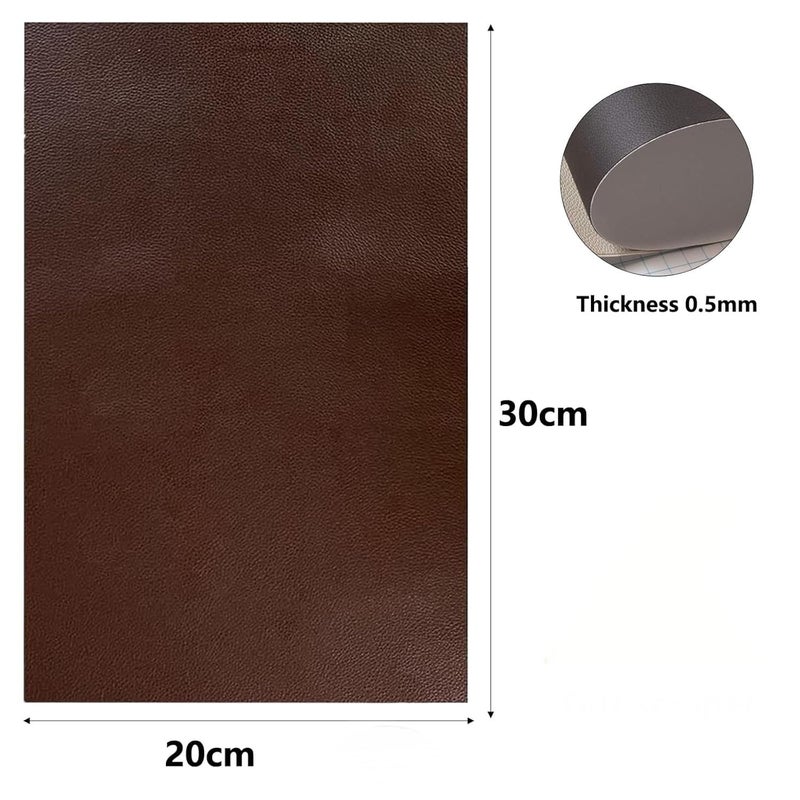 Hidak Adhesive Kit Tape Sticker for Furniture,Sofa,Drivers Seat,Patch | Self Adhesive Patch | Leather Sheet Brown(30x60cm) (2) - Image 2