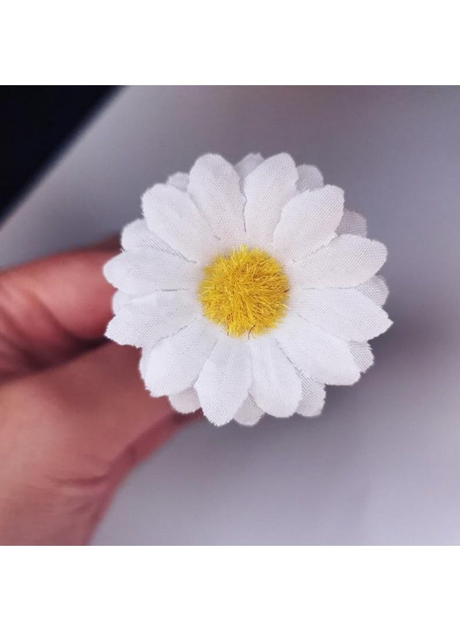 Backgarden - 12Pcs Womens Multicolored Sweet Daisy Hair Clips Mini Sun Flower Hairpins Hair Accessory For Bridesmaid Wedding Photography (White) - Image 1