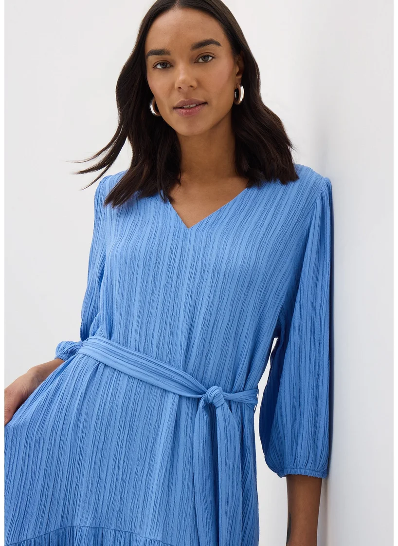 Matalan Blue Textured Midaxi Dress