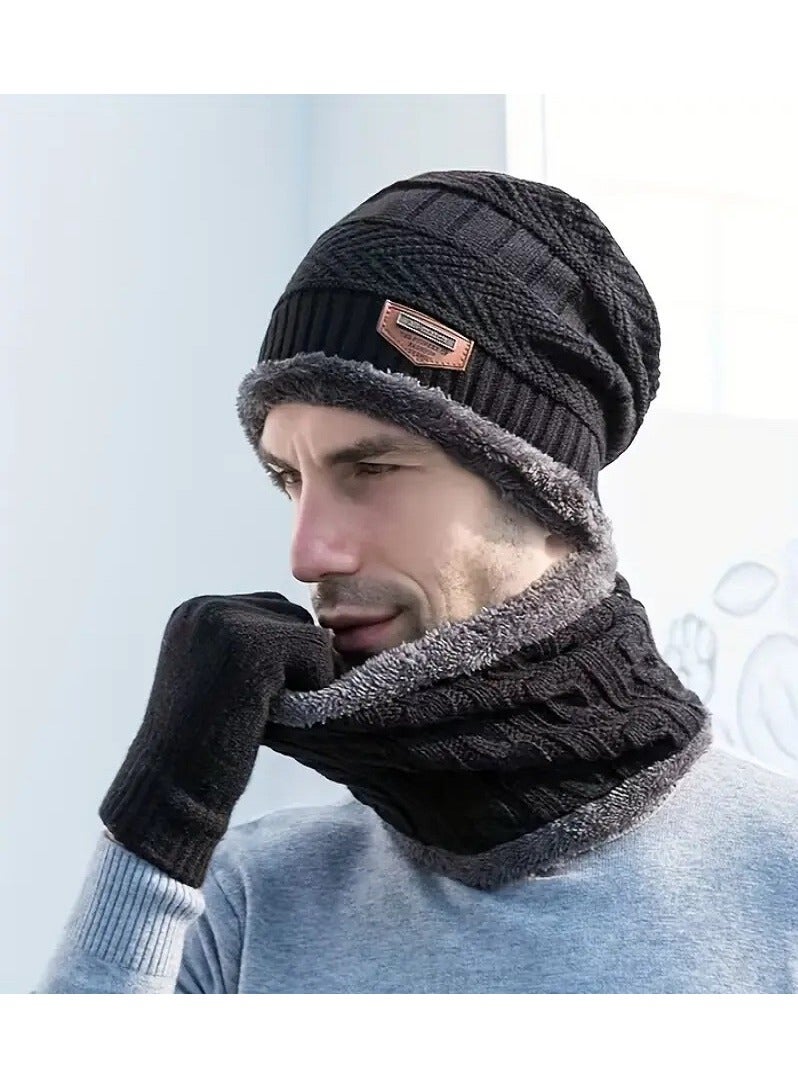 MASIA 4-Piece Winter Set – Black Hat, Gloves, Scarf, and Warm Knitted Socks for Men and Women – Winter Hat, Sports & Fitness, Protective Gear, Headwear - Image 2