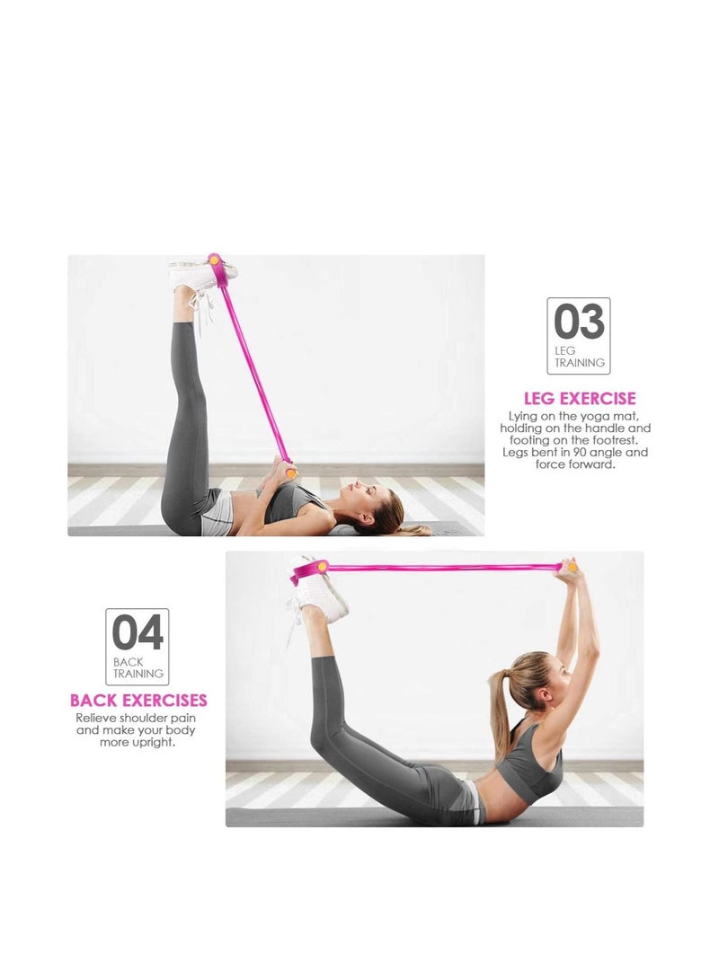 مقوي البطن لتقليل الوزن مع مقاومة لتمارين الساقين للبطن والخصر والذراعين، حبل مرن، وردي - Image 5