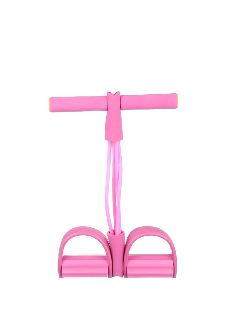 مقوي البطن لتقليل الوزن مع مقاومة لتمارين الساقين للبطن والخصر والذراعين، حبل مرن، وردي - Image 1