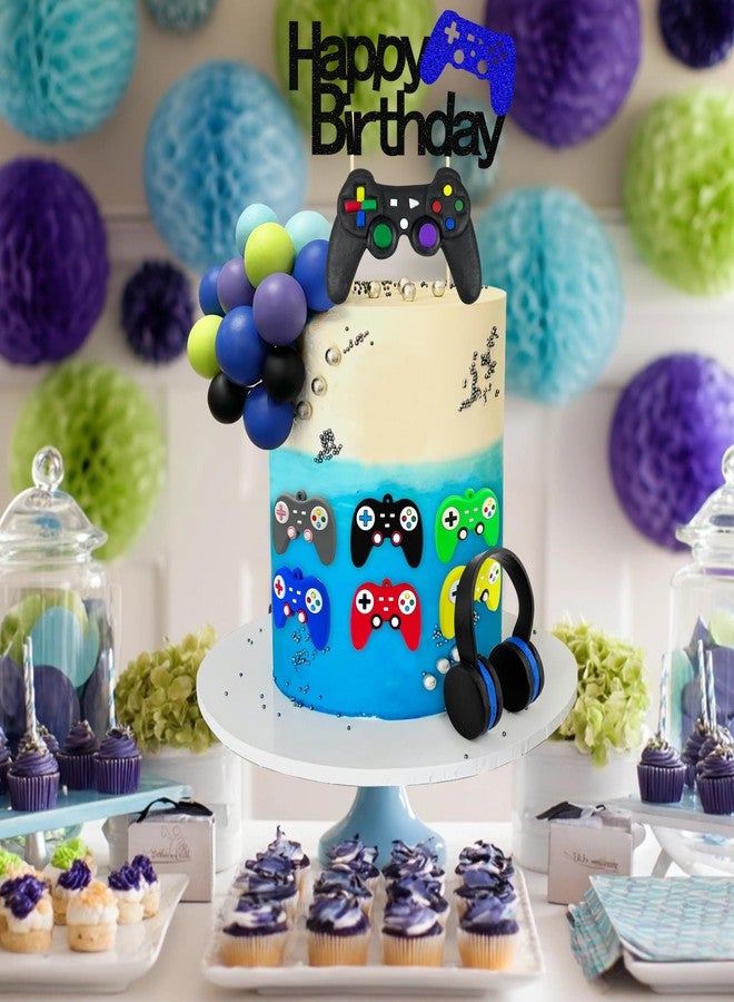 TOSPARTY 21 PCS Video Game Birthday Cake Toppers Controller Headset Ball Cake Decoration for Video Game Theme Birthday Party Supplies - Image 3