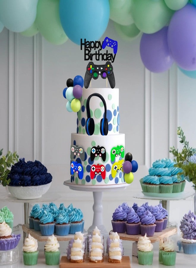 TOSPARTY 21 PCS Video Game Birthday Cake Toppers Controller Headset Ball Cake Decoration for Video Game Theme Birthday Party Supplies - Image 4