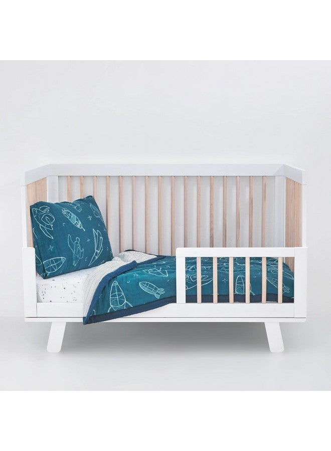 Little Unicorn Lofty Comforter Blanket | Super Soft & Breathable Muslin Fabric| Great for Play & Bedtime Blanket (Blast Off) - Image 4