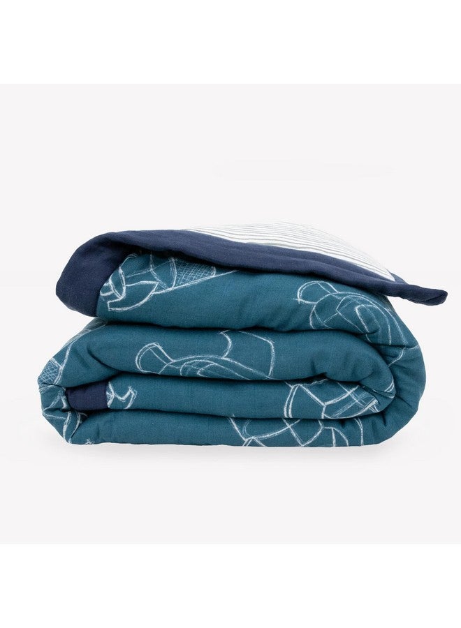 Little Unicorn Lofty Comforter Blanket | Super Soft & Breathable Muslin Fabric| Great for Play & Bedtime Blanket (Blast Off) - Image 2