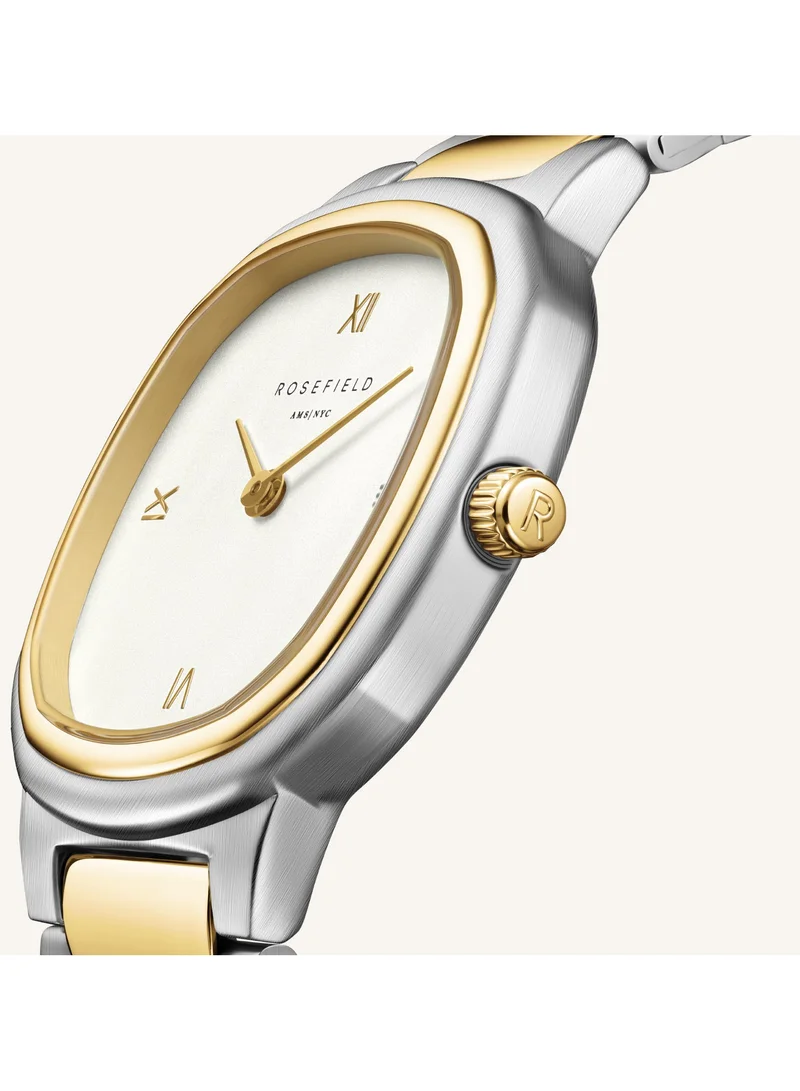 RoseField Gaia Roman Indexes Gold Steel Strap Duotone - ORCDSD-OR03
