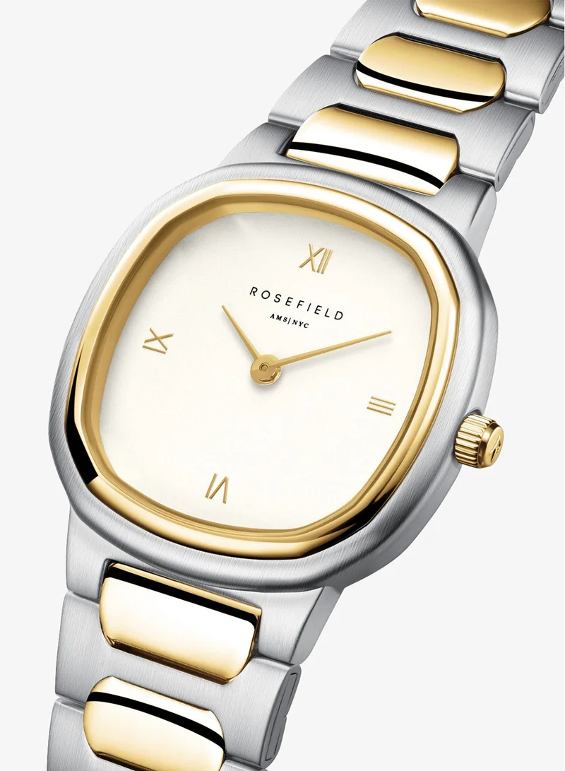 Rosefield  Gaia Roman Indexes Gold Steel Strap Duotone - ORCDSD-OR03 for Women | Best Price UAE