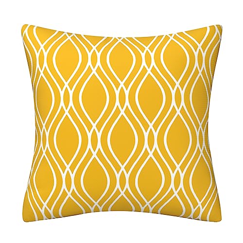 Drmstow Yellow Pillow Covers 18x18 Set of 4 Modern Decorative Geometric Outdoor Sofa Throw Pillow Cushion Covers Case for Couch Living Room Bedroom Patio Furniture Indoors Home Decor - Image 5