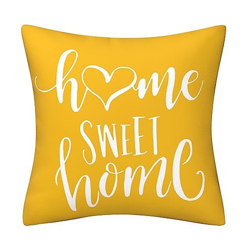Drmstow Yellow Pillow Covers 18x18 Set of 4 Modern Decorative Geometric Outdoor Sofa Throw Pillow Cushion Covers Case for Couch Living Room Bedroom Patio Furniture Indoors Home Decor - Image 2