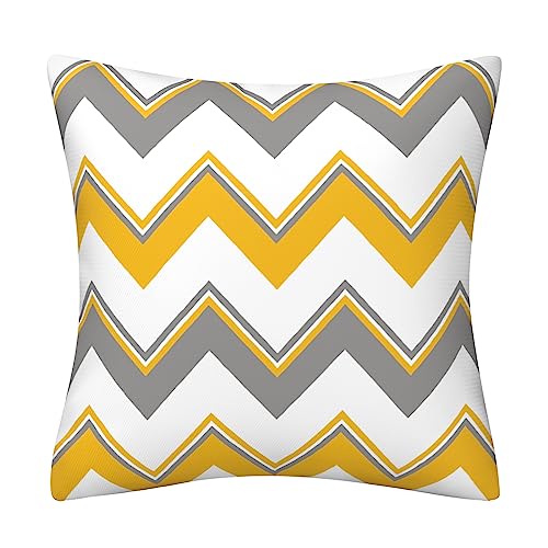 Drmstow Yellow Pillow Covers 18x18 Set of 4 Modern Decorative Geometric Outdoor Sofa Throw Pillow Cushion Covers Case for Couch Living Room Bedroom Patio Furniture Indoors Home Decor - Image 4
