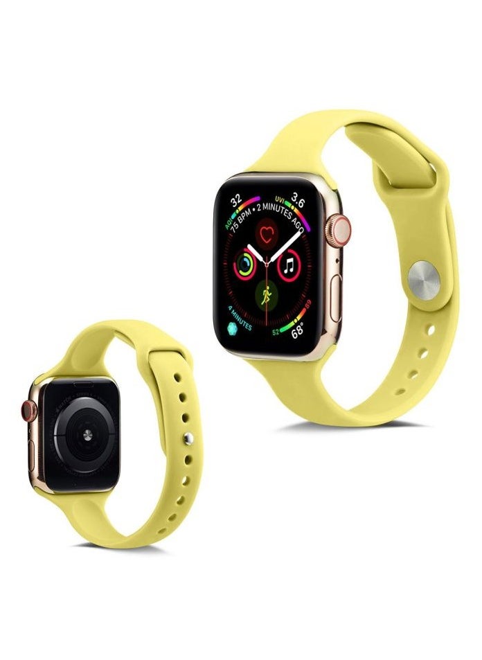 Risen Silicone Sports Band For Apple Watch 49mm 45mm 44mm 42mm Soft Replacement Strap for iWatch SE/SE2 - Series 8/Ultra/7/6/5/4/3/2/1 Yellow Lime 
