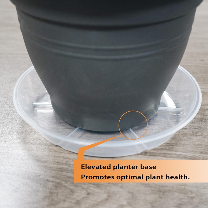 MSKIAUO Plant Saucer 4 6 8 10 12 inch, 6 Packs Clear Planter Saucers Pot Trays, Durable Round Plastic Flower Plant Water Drip Tray for Pots, Plant Dish Plate to Catch Water for Indoor & Outdoor ( 6 inch) - Image 4