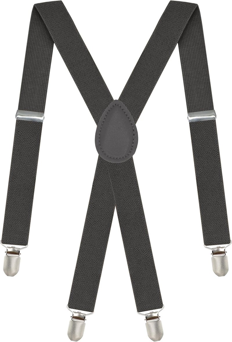 DIBI Suspenders for Men - Adjustable X back Suspender with 4 Strong Clips - Image 1