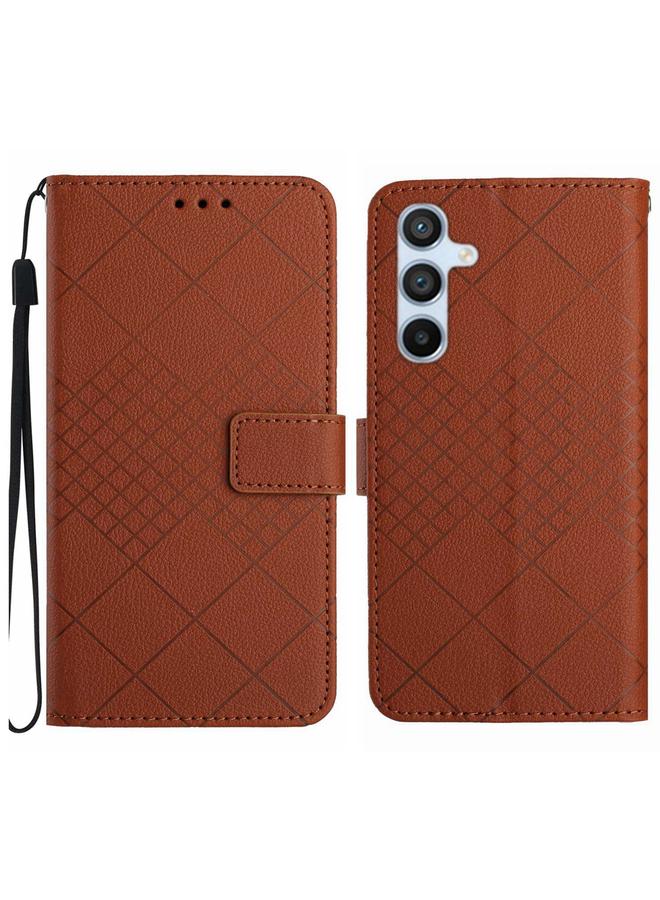 اس-توب جراب لهاتف Samsung Galaxy M35 5G مصنوع من الجلد بتصميم شبكي معيني - Image 1