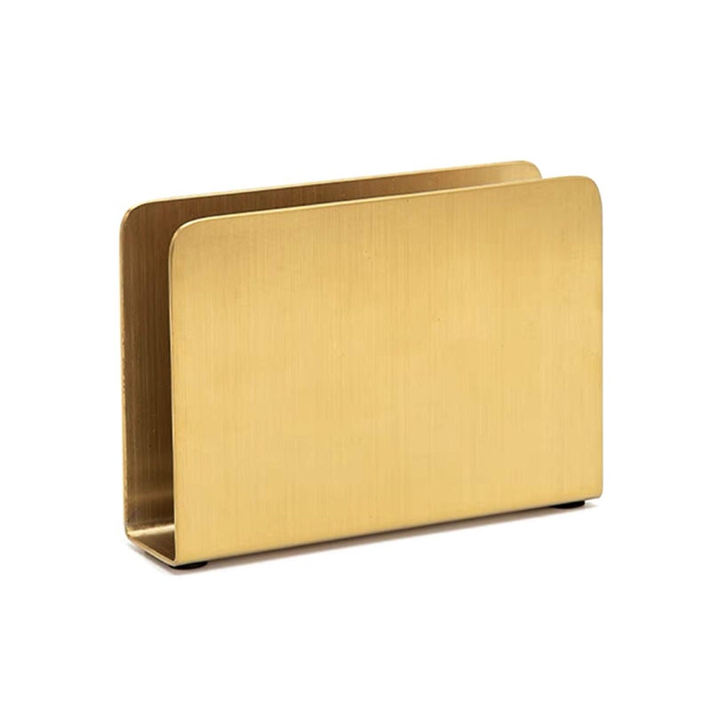 Gold Napkin Holder Freestanding Steel Tissue Dispenser Paper Napkin Holder for Dining Table Kitchen Countertop Guest Towel Square
