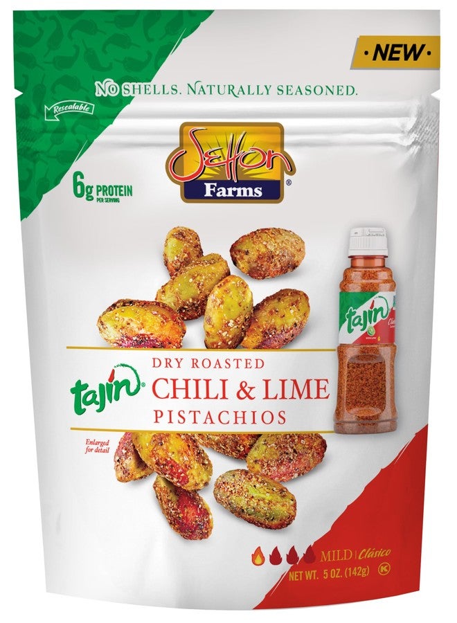 Setton Farms Tajin Seasoned Pistachio Kernels | No Shells | Tajin Clasico Chili Lime | Non-GMO Project Verified | Gluten Free | Vegan | Kosher | 5 Oz. Bag - Image 1