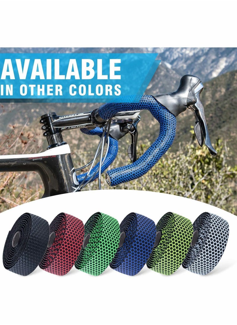 Y&D - Bike Handlebar Tapes, Hex Tape, Road Bicycle Bar Handle Wraps 2 Rolls for Bikes and Cycling (Blue) - Image 1