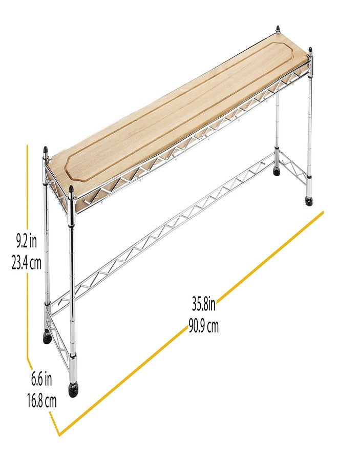 Whitmor Supreme Wood & Chrome Sink Shelf - Image 5