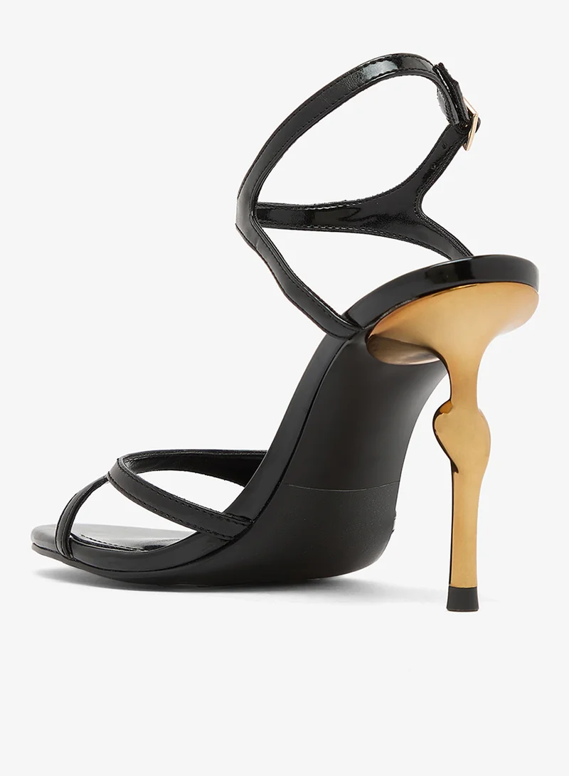 Jw Pei Black Alivia Double Strap Stiletto Heels for Women | Best Price UAE