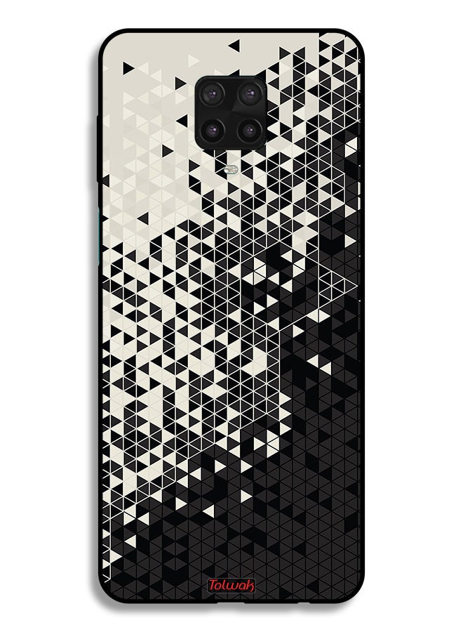 Tolwak Xiaomi Redmi Note 9S Protective Case Cover Pattern Digital Art Triangle - Image 2