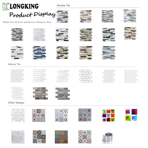LONGKING 10-Sheet Peel and Stick Tile Backsplash, Vinyl 3D Self-Adhesive Tile Stickers for Kitchen, Bathroom, Counter Top, Marble 77 - Image 4