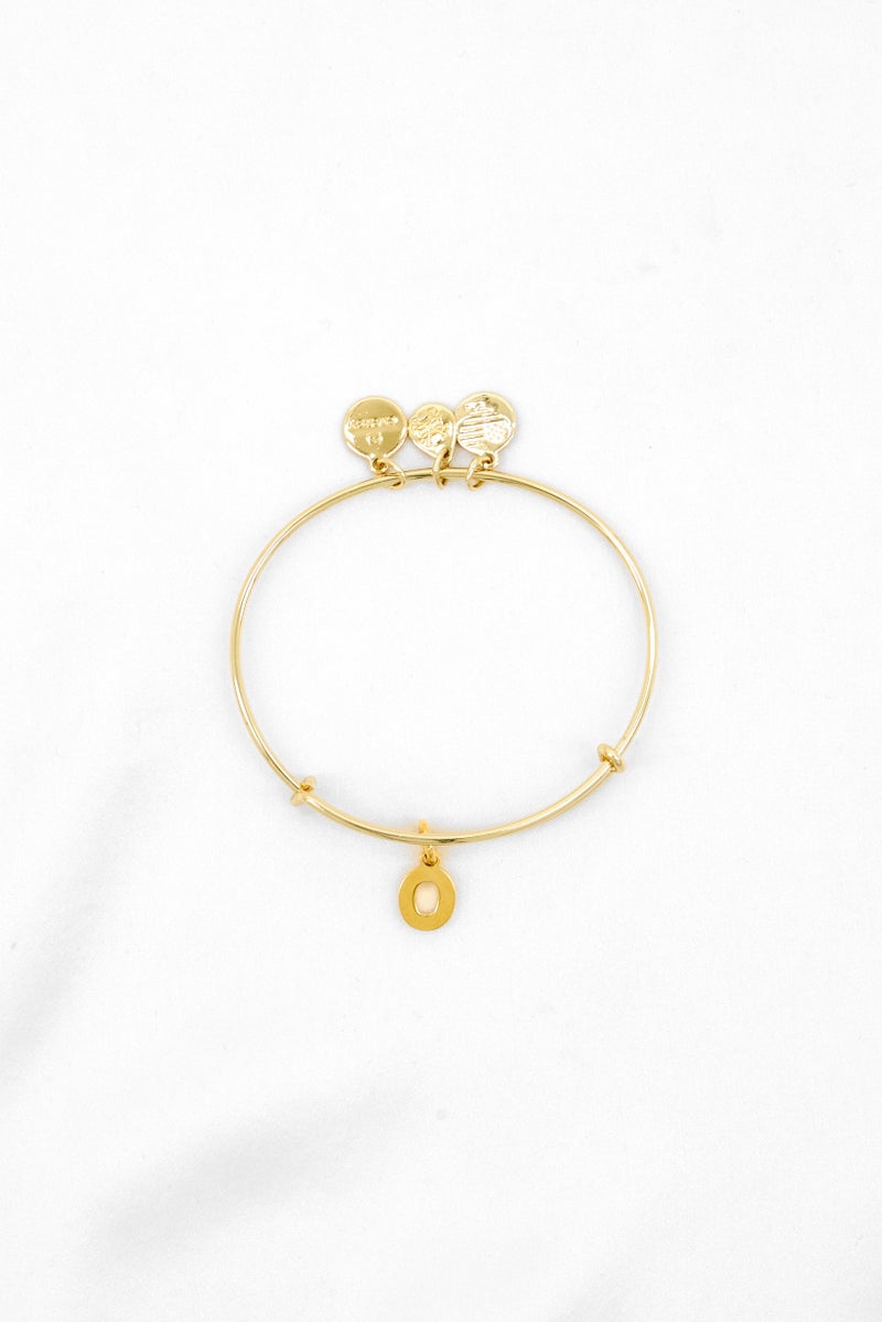 ALEX AND ANI Initial O III Bangle Bracelet, Gold  - Image 2
