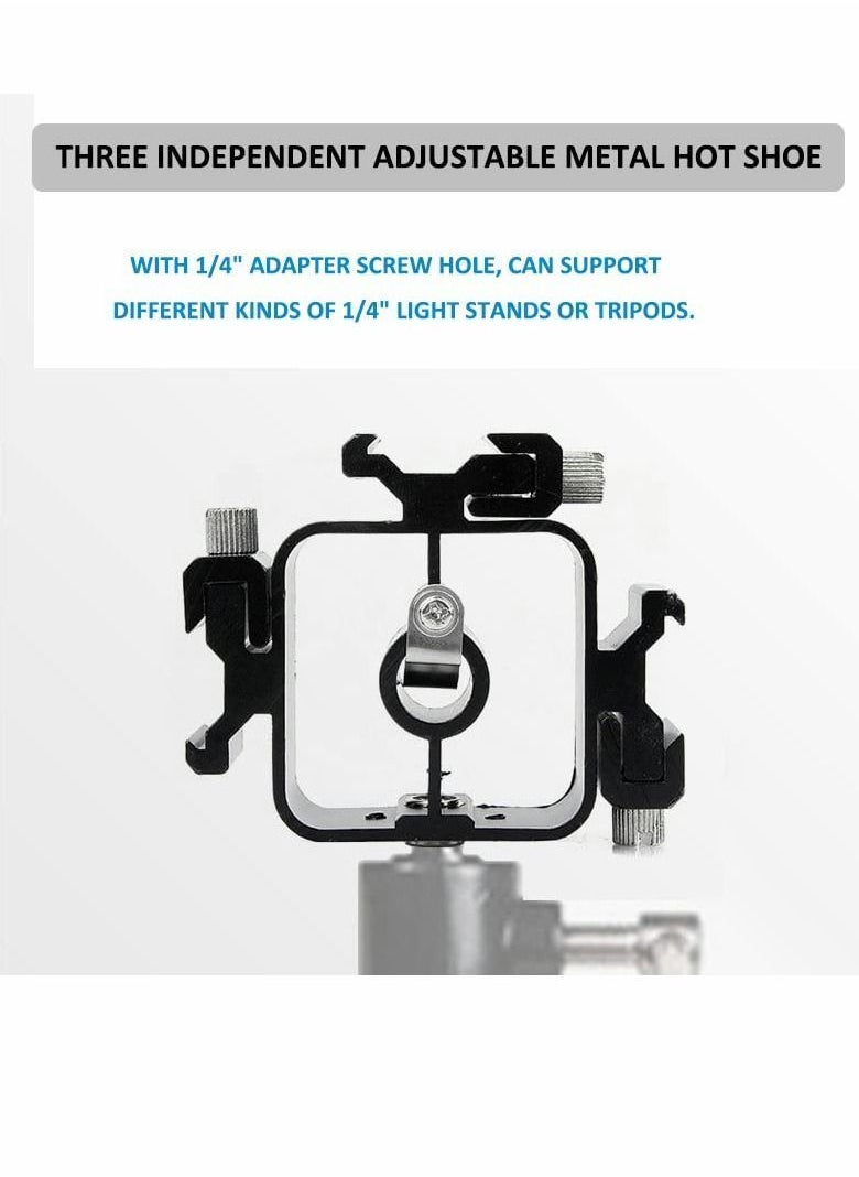 Y&D - Shoe Mounts, Camera Hot Lamp Holder Flash Base Live Broadcast Bracket Multi-function Standard One-turn Three Mount 1/4""-20 Tripod Screw Adapter Mount, for DSLR Rig 1Pcs - Image 1
