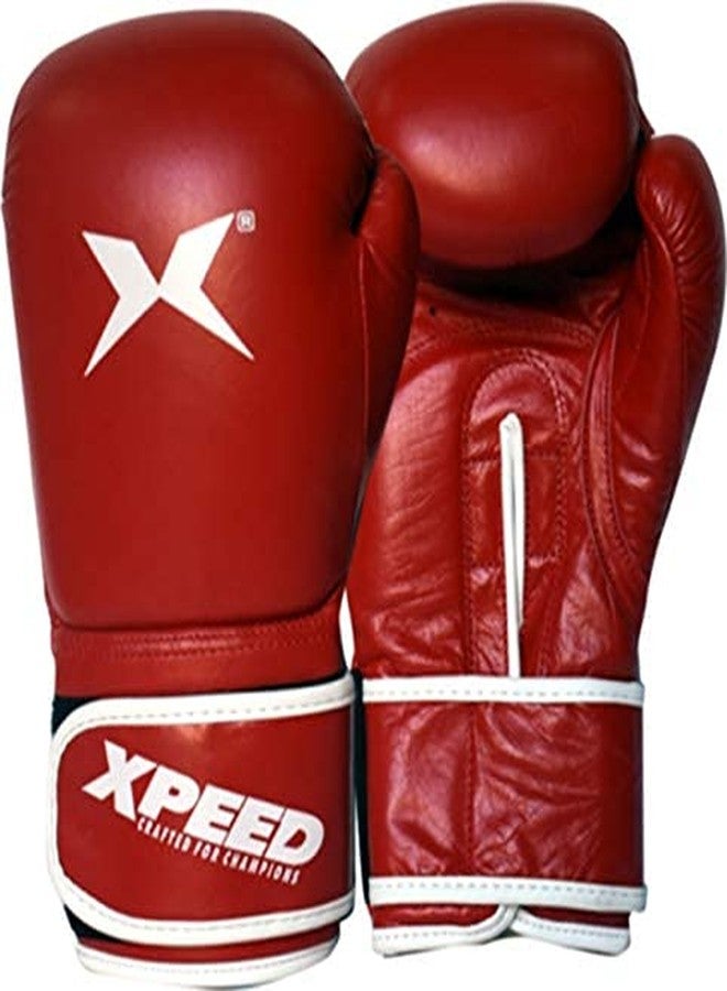 Massive Speed System XPEED Lite Contest Leather Boxing Gloves for Men & Women with Moulded Foam Padded Sweat Wicking Lining Elasticated Wrist Wrap 10OZ - Image 1