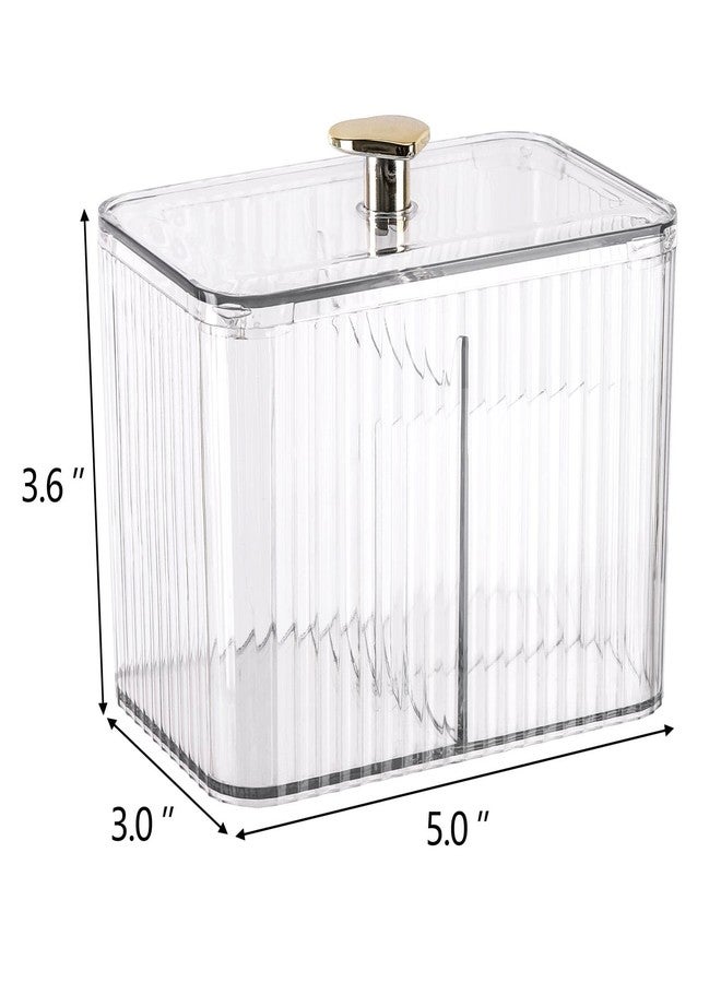 Tbestmax Qtip Holder Dispenser 3-Section Clear Bathroom Organizer Jar 3 Grids Cotton Swab/Pad/Ball Holder Container Cosmetics Storage for Vanity - Image 3