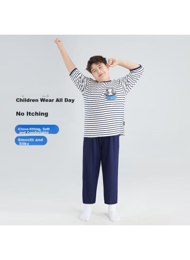 TABE Xiaozhu Toni Boys' Pajamas, Children's Loungewear, Spring And Autumn, For Chubby And Older Children, Sleepwear For Ages 6-12, Underwear Set, 25 New Style - Image 2