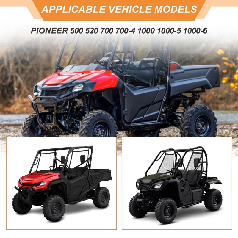 Wingsflee Soft Rear Window Net & Transparent Dust Screen with USA Flag Design - Universal Fit for Pioneer 1000, 700, 1000-5, 1000-6, 700-4, 500, 520 UTV Models - Sun Windshield Mesh for Dust and Wind Protection - Image 2