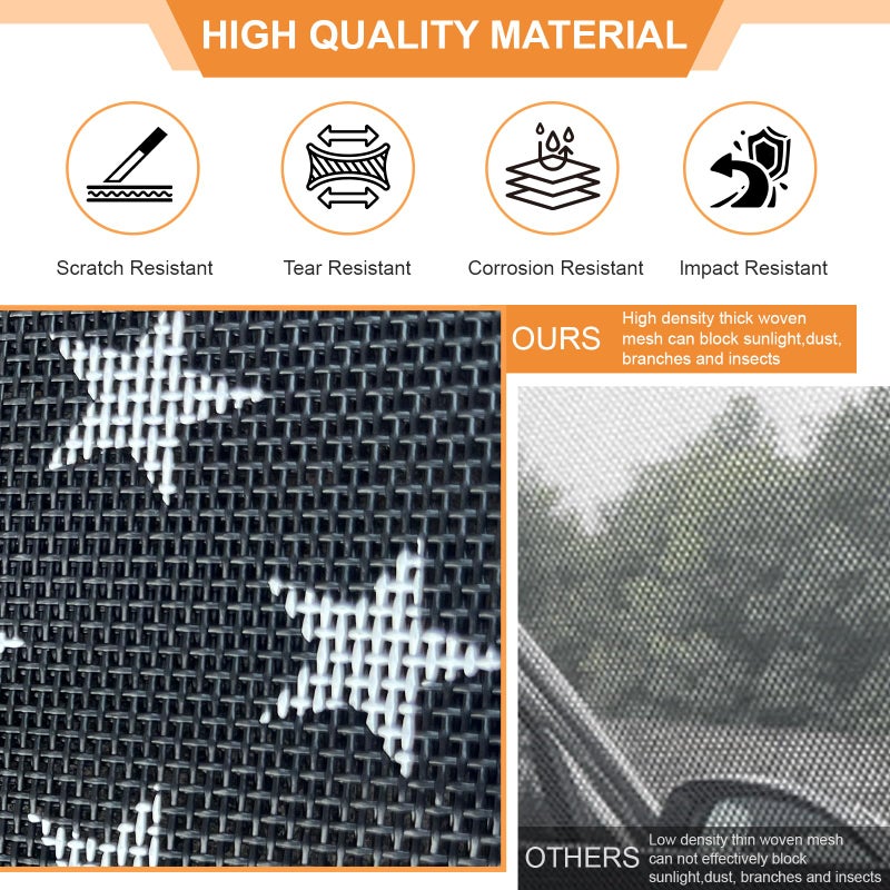 Wingsflee Soft Rear Window Net & Transparent Dust Screen with USA Flag Design - Universal Fit for Pioneer 1000, 700, 1000-5, 1000-6, 700-4, 500, 520 UTV Models - Sun Windshield Mesh for Dust and Wind Protection - Image 5