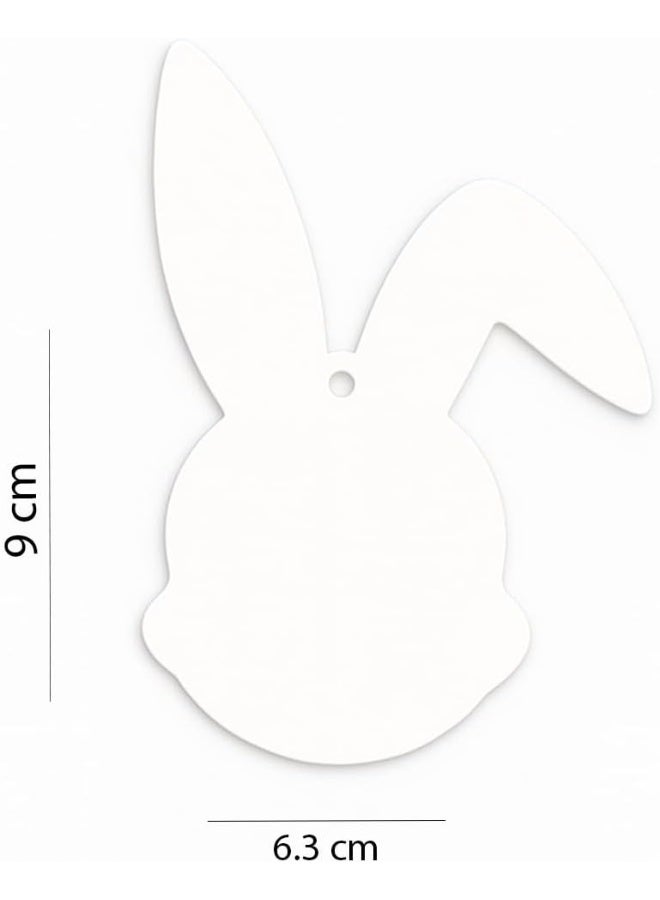 Horoof Home® White Acrylic Easter Bunny Head Blanks – 9x6.3 cm, 3mm Thick DIY Craft Tags for Easter Decorations & Gifts - Image 2