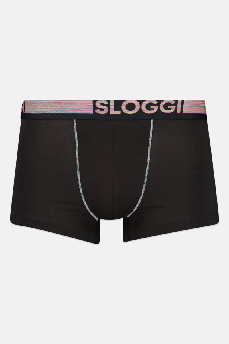 sloggi شورت بوكسر رجالي 2 قطعة بشعار العلامة التجارية، أسود - Image 4