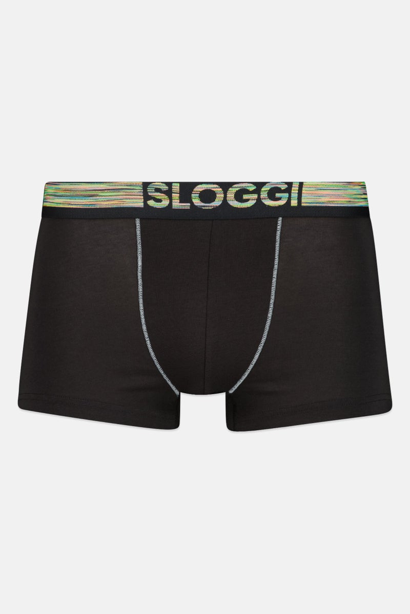 sloggi شورت بوكسر رجالي 2 قطعة بشعار العلامة التجارية، أسود - Image 5