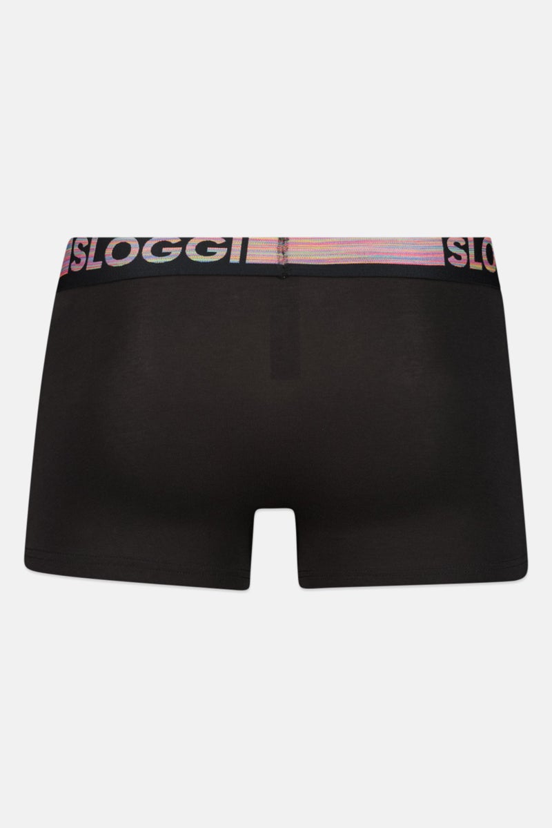 sloggi شورت بوكسر رجالي 2 قطعة بشعار العلامة التجارية، أسود - Image 2