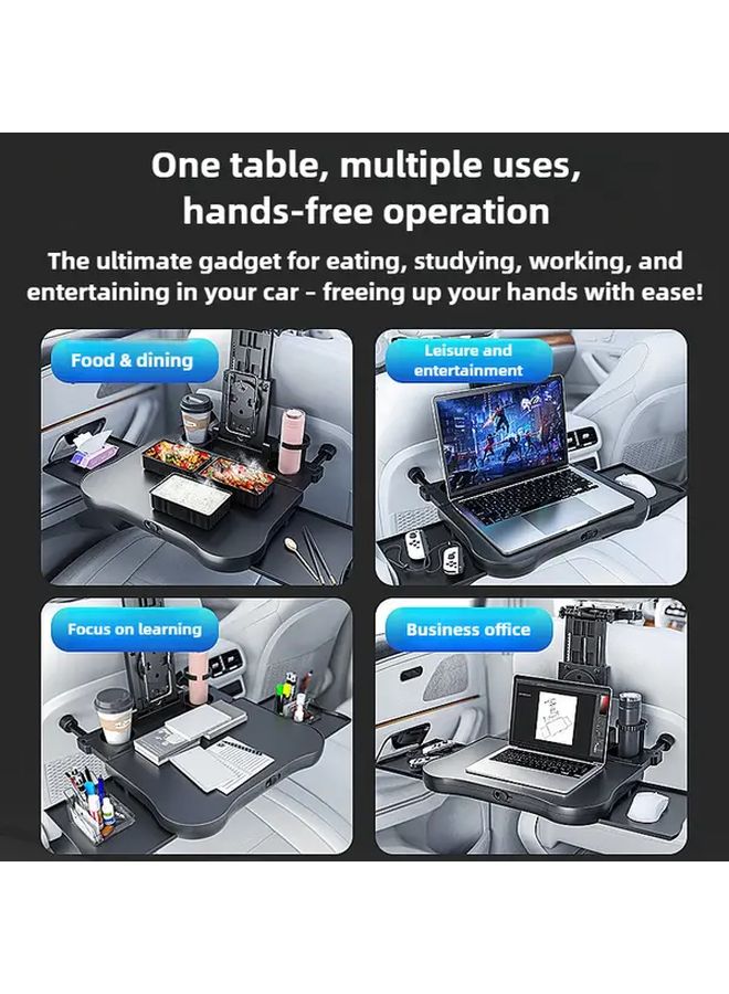 Extra Large Car Dining Table 360 Rotating Back Computer Desk Black Non Slip Mat - Image 2