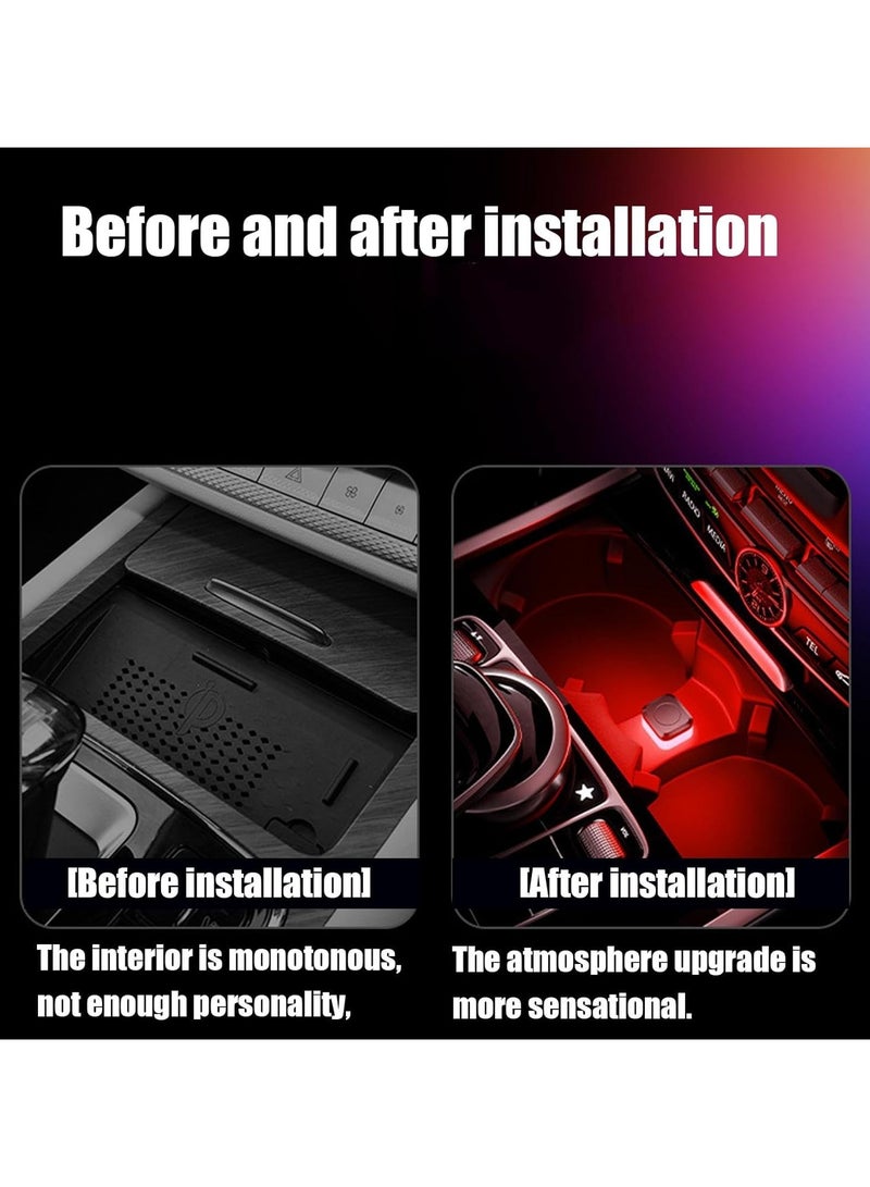 CMGTYYD. 4 قطع مصابيح USB LED للسيارة | مصابيح داخلية للسيارة | مصابيح داخلية للسيارة USB | مصابيح LED للسيارة الداخلية لاسلكية | إضاءة داخلية ليلية متعددة الألوان لجميع السيارات والمنزل - Image 2