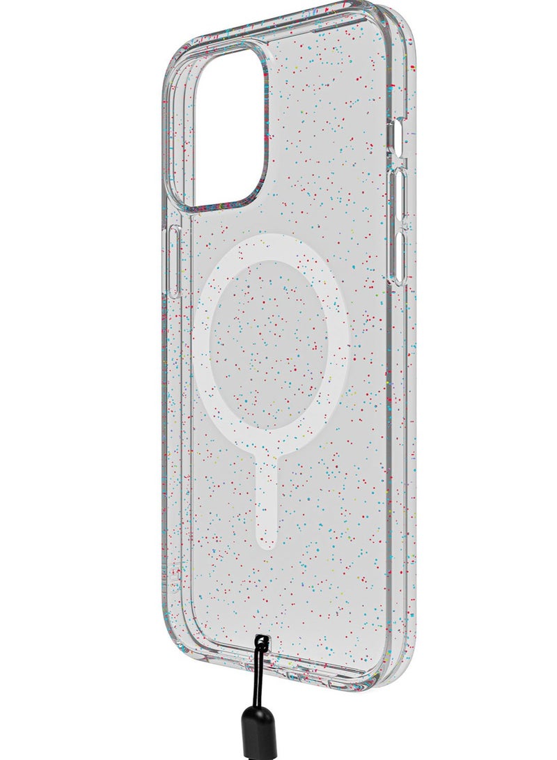 Bodyguardz Carve Glitter for iPhone 15 Pro MAX Case Cover compatible with MagSafe with Lanyard - Glamfetti - Image 1
