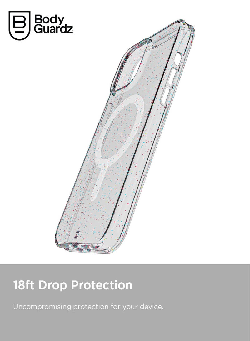 Bodyguardz Carve Glitter for iPhone 15 Pro MAX Case Cover compatible with MagSafe with Lanyard - Glamfetti - Image 3