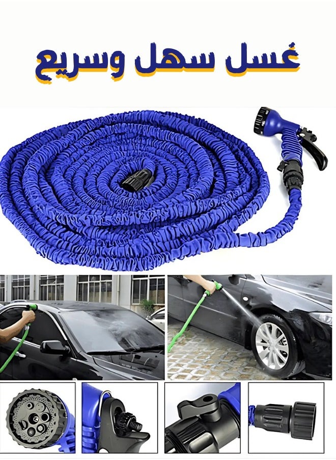 ماركة غير محددة خرطوم ماجيك قابل للتمديد مع فوهة بخاخ أزرق 100قدم  - Image 2