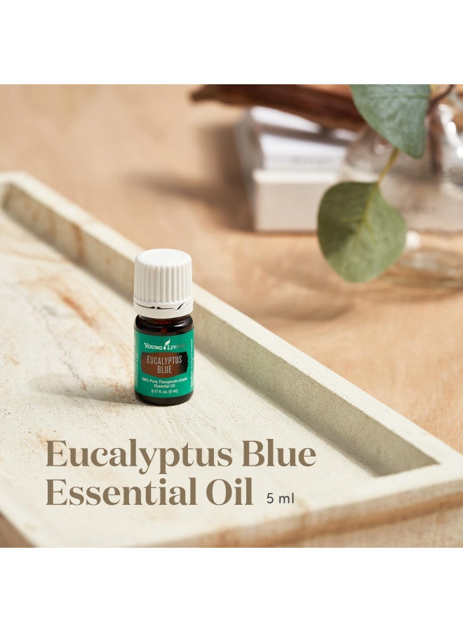Young Living Eucalyptus Blue Premium Essential Oil Diffuser - 100% Pure, Cool & Refreshing Scent - Aromatherapy for Relaxation and Muscle Relief - 5ml Bottle