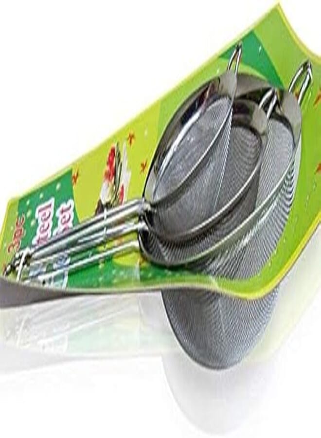 Spaceshoop Stainless Steel Strainer Set - (Small) 3 Pieces