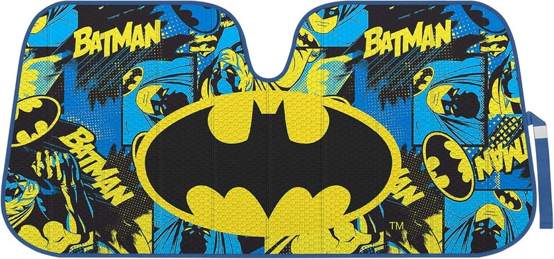 BDK Classic Batman Front Windshield Auto Shade - 58 x 27 Inch Sunshade for Car, Truck, SUV - Image 1