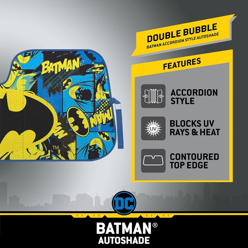 BDK Classic Batman Front Windshield Auto Shade - 58 x 27 Inch Sunshade for Car, Truck, SUV - Image 2