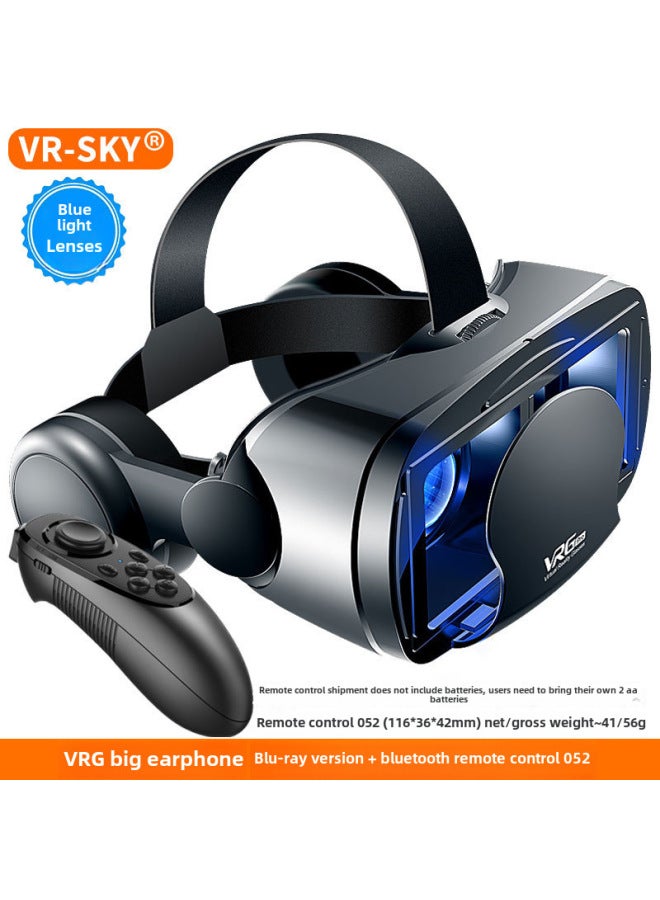 Blue Light Protection VR Glasses VRGPro Large Earphone Mobile Phone Virtual Reality Helmet 3D VR Eye Protection Headset-Color:Big Headset Blu-ray Edition (English) Bluetooth Remote Control 052 - Image 1